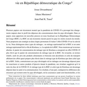 Évidences des effets de la COVID-19 sur le coût de la vie en République démocratique du Congo